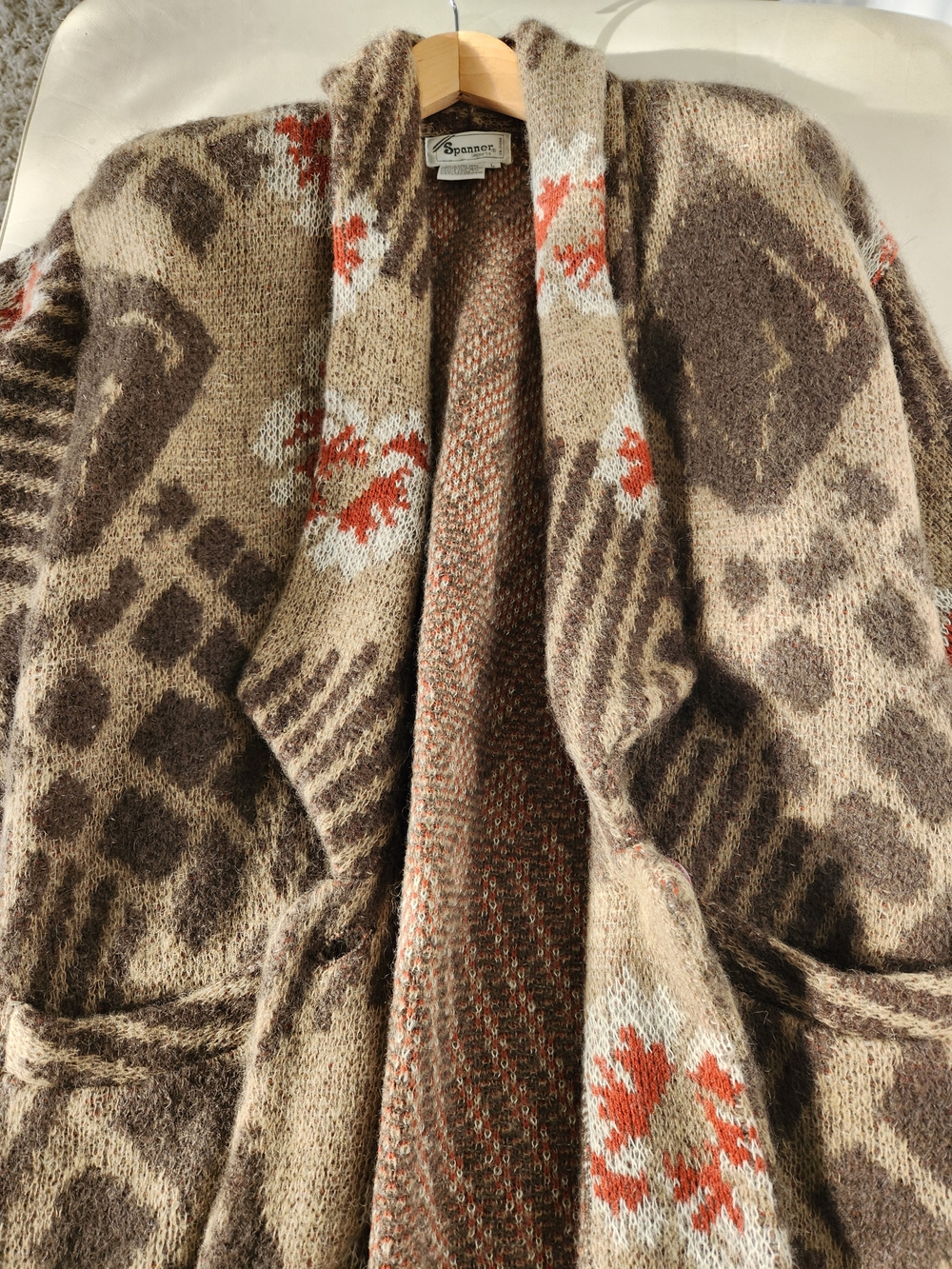 Vintage Spanner Mohair Wool Blend Long Cardigan Women’s L OBO - Picture 16 of 16